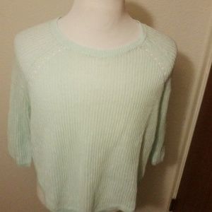 Eileen Fisher Turquoise Blue Green Lace top size M